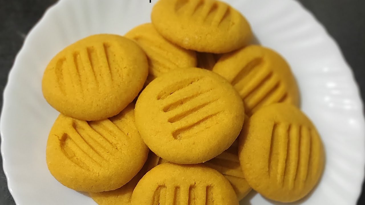 Only 4 ingredients cookies Whole wheat custard powder cookies No