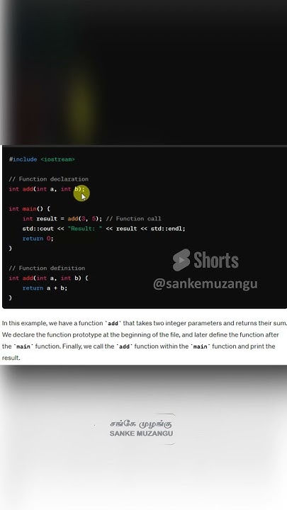 function-declaration-and-function-definition-in-c-tamil-sanke