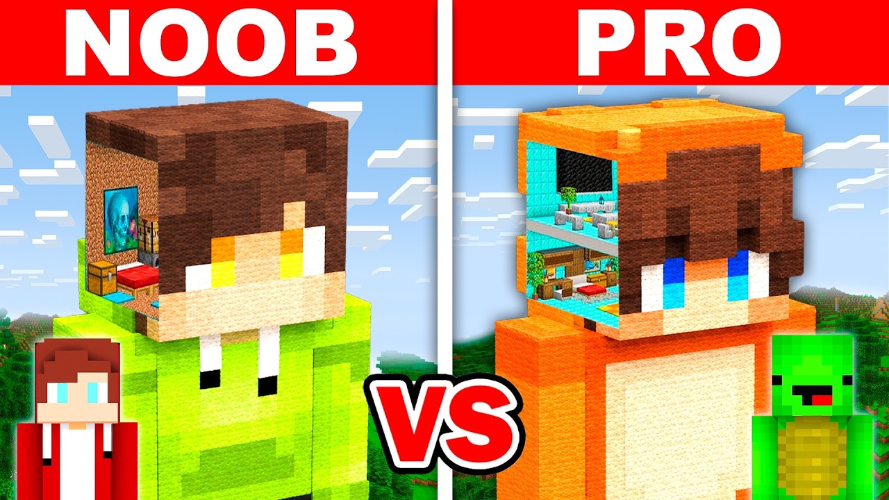 NOOB vs PRO: UNDERGROUND HEAD BASE Battle in Minecraft!