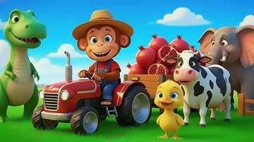 Farm Work Monkey Farmer Harvests Fresh Pomegranates and Delivers Them to the Market!🚜🌳