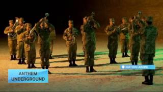 Ukrainian Anthem Underground: Ukrainian army brass orchestra performs at a salt mine