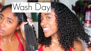 🚿Wash Day Routine| How to wash Natural Curly Hair with NO breakage! (Hair Hacks)