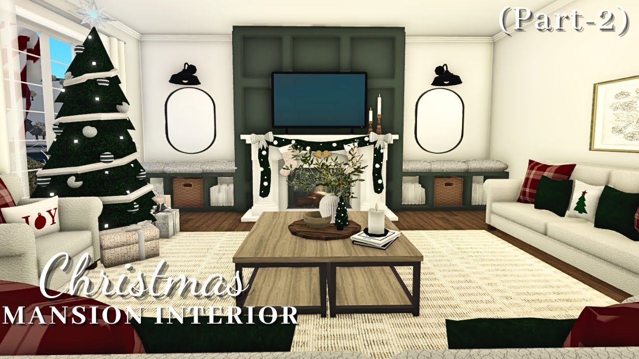 Bloxburg Christmas Mansion Interior(part2) House Build Roblox