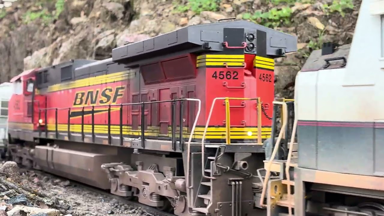 Chasing Three BNSF Freights On My Layout All In One Day, one Train Powered By 6 Locos!