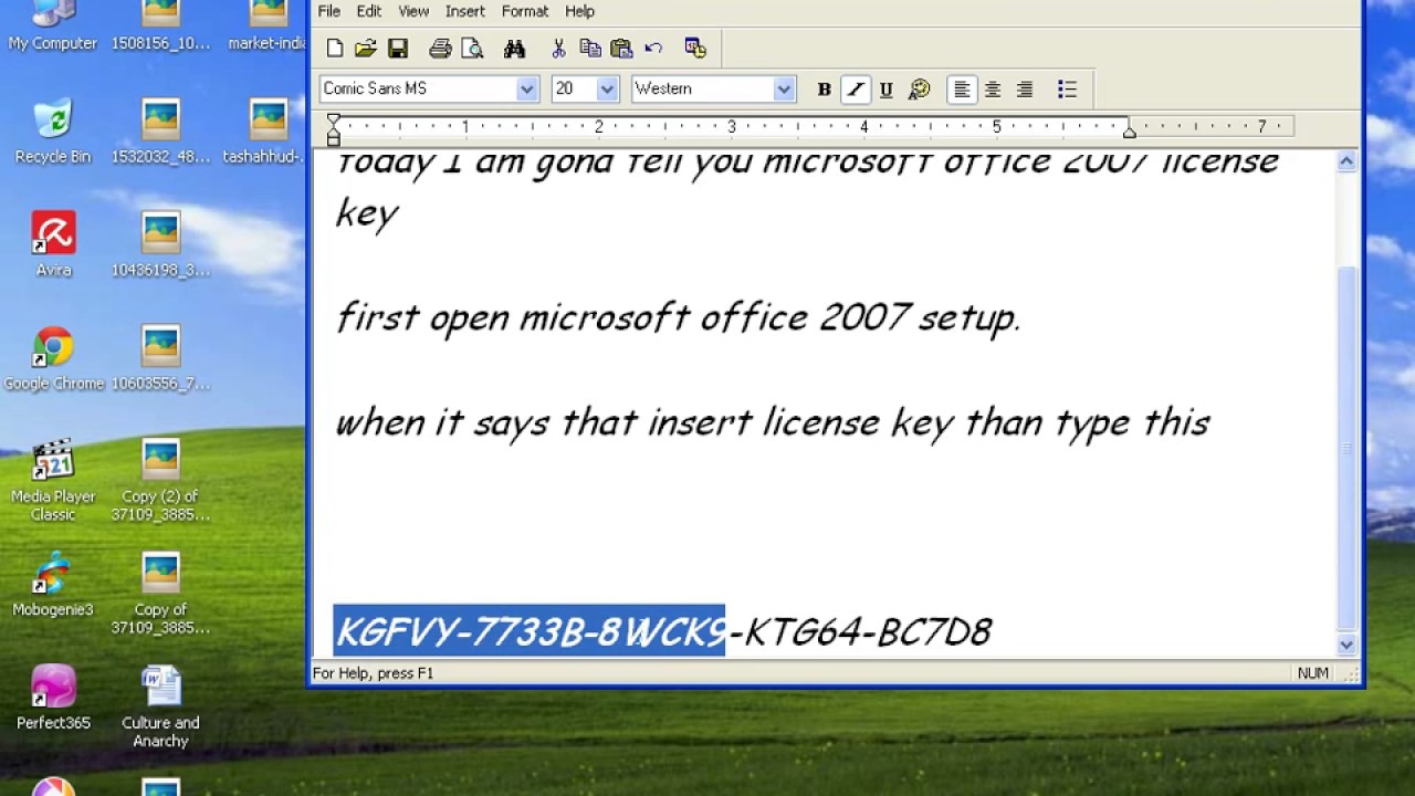 how do you find the activation key for ms office 2007