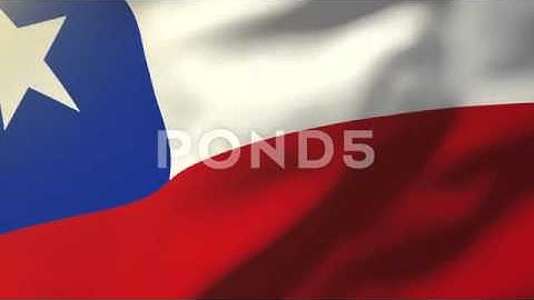 Chile Flag Waving In The Wind. Looping Sun Rises Style. Animation Loop