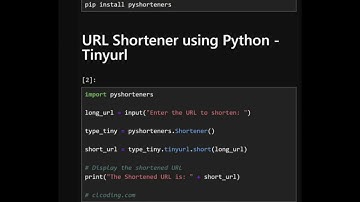 URL Shortener using python #coding #pythonprogramming