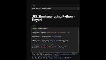 URL Shortener using python #coding #pythonprogramming