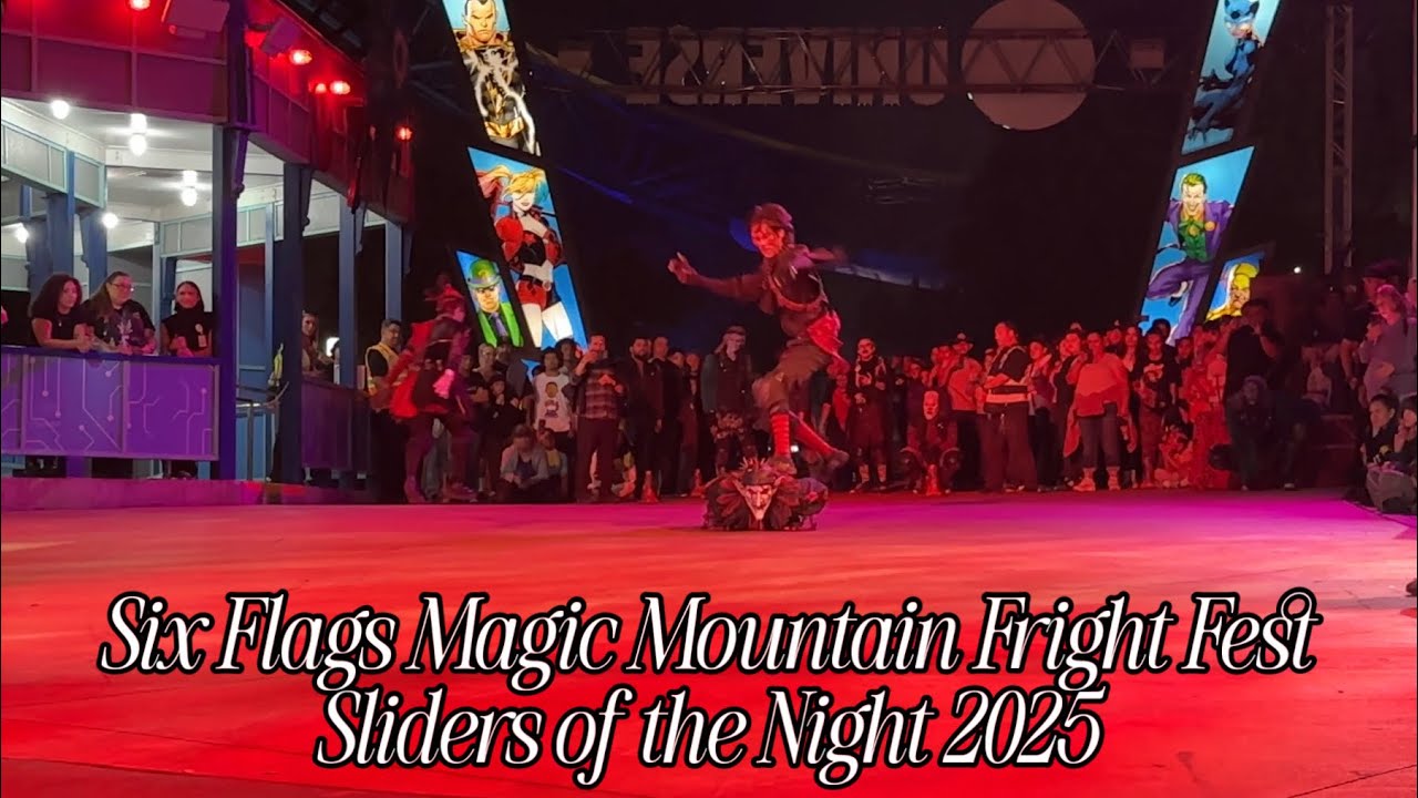 Six Flags Magic Mountain Slider Show Fright Fest 2025 - YouTube