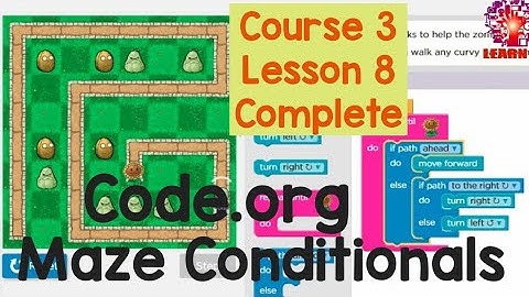 Code.org course 3 lesson 8 Maze Conditionals//code.org lesson 8 complete//learn IT 9 M