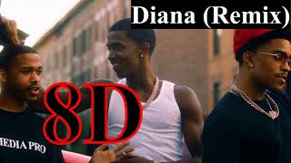 Pop Smoke - Diana (Remix) (8D Audio) ft. King Combs \& Calboy