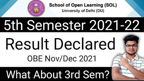 DU SOL 5th Semester OBE Result Declared Nov Dec 2021-22