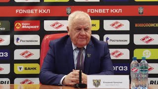 Тренер «Сочи» Владимир Крикунов после матча с ХК «Спартак». 19-й тур КХЛ-25/26