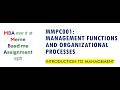 MMPC001 1 Introduction to Management