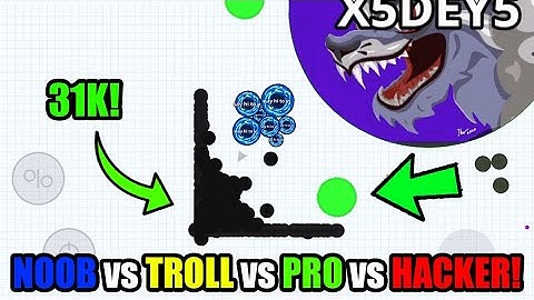 NOOB vs TROLL vs PRO vs HACKER in AGAR.IO MOBILE!