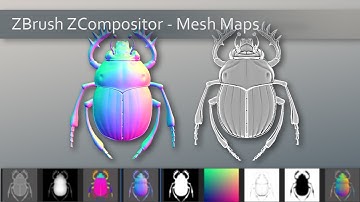 004 ZBrush ZCompositor - Creating Mesh Maps for use in Substance Painter and Marmoset Toolbag 4!