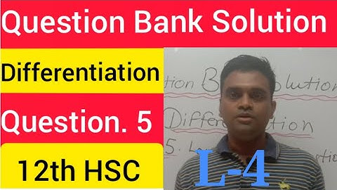 Question Bank Solution //Differentiation question 5//12th HSC Maths Solutions of question bank
