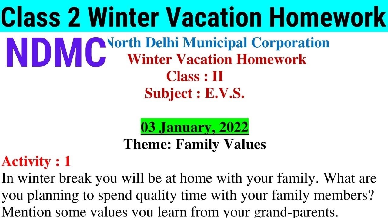 holiday homework evs class 2