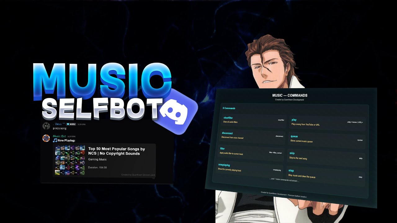Ultimate Music Discord Selfbot|  OP Commands! (Educational Purpose)