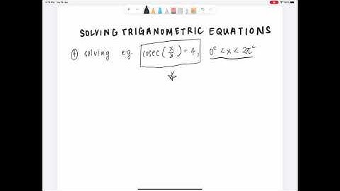 Trigonometric Equation (IGCSE Additional)