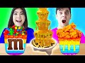 GOLD CHOCOLATE FONDUE CHALLENGE | LAST TO STOP EATING GOLDEN FOOD FOR 24 HOURS BY CRAFTY HACKS