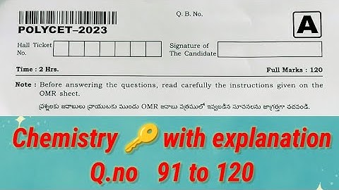 Polycet 2024/2023 chemistry/key with explanation/tips and tricks