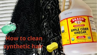 How to clean synthetic hair ACV faux locs/braiding hair/ spring twist