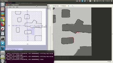 Occupancy Grid Mapping with BUG2 for exploration -- map: cave (realtime)