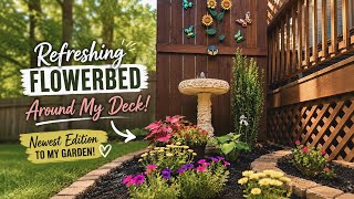 I Gave My Deck Garden Beds a Summer ☀️🌸 Makeover|Concrete Bird Bath⛲️