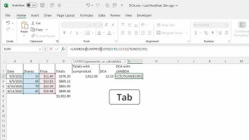 Dollar Cost Average (DCA) Formula in Excel