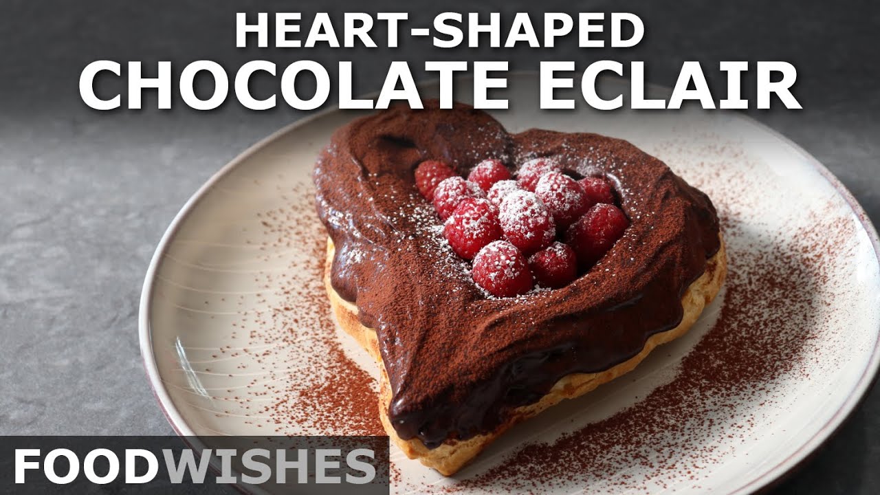 Heart-Shaped Chocolate Eclair - Easy Valentine