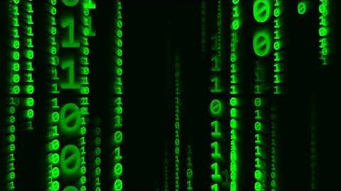 Matrix Binary Code Number Digit Streams Falling Rain Particles 4K VJ Loop Motion Background