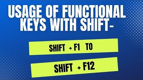 Shift+F1 to Shift+F12  Ms Excel Shortcuts