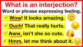 INTERJECTIONS ? | What is an interjection | Learn with examples | Parts of speech 8