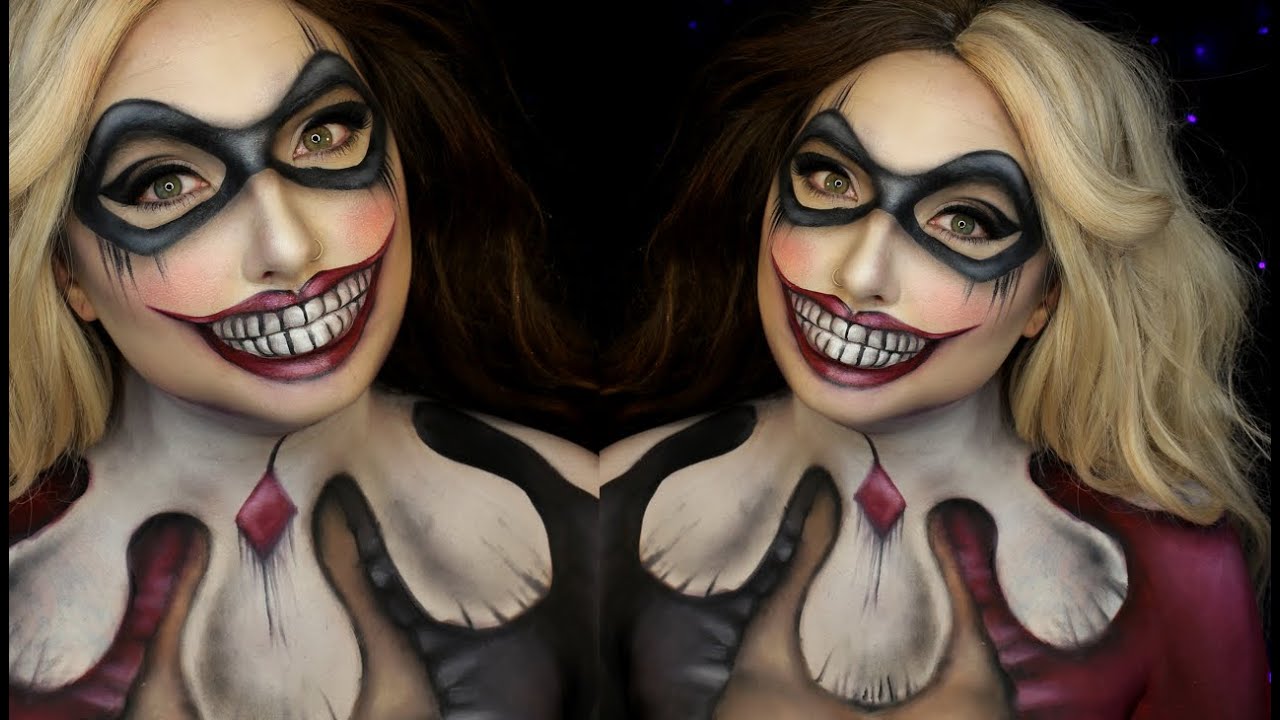 Harley Quinn DC Comics Halloween Makeup Tutorial Jordan Hanz YouTube