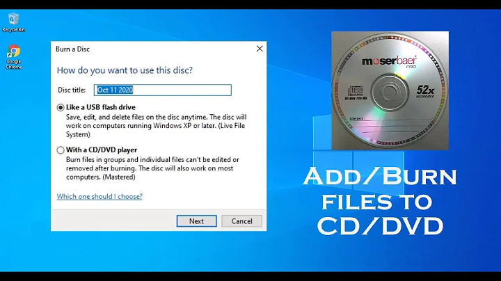 Add/Burn files to CD/DVD: Windows10/7/8/XP (pdf,doc,ppt,music,video,etc)
