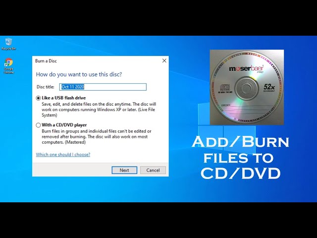 Add/Burn files to CD/DVD: Windows 11/10 || 2023 (pdf,doc,ppt,music,video,etc) class=