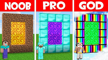 SECRET PORTAL BUILD CHALLENGE! Minecraft - NOOB vs PRO vs GOD