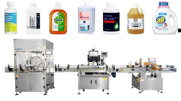 Automatic Liquid Bottle Filling Capping and Labeling Machine