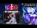 Making the Whole Enemy Team Ragequit and Give up with my Leblanc.