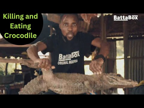 Crocodile cooking and barbeque