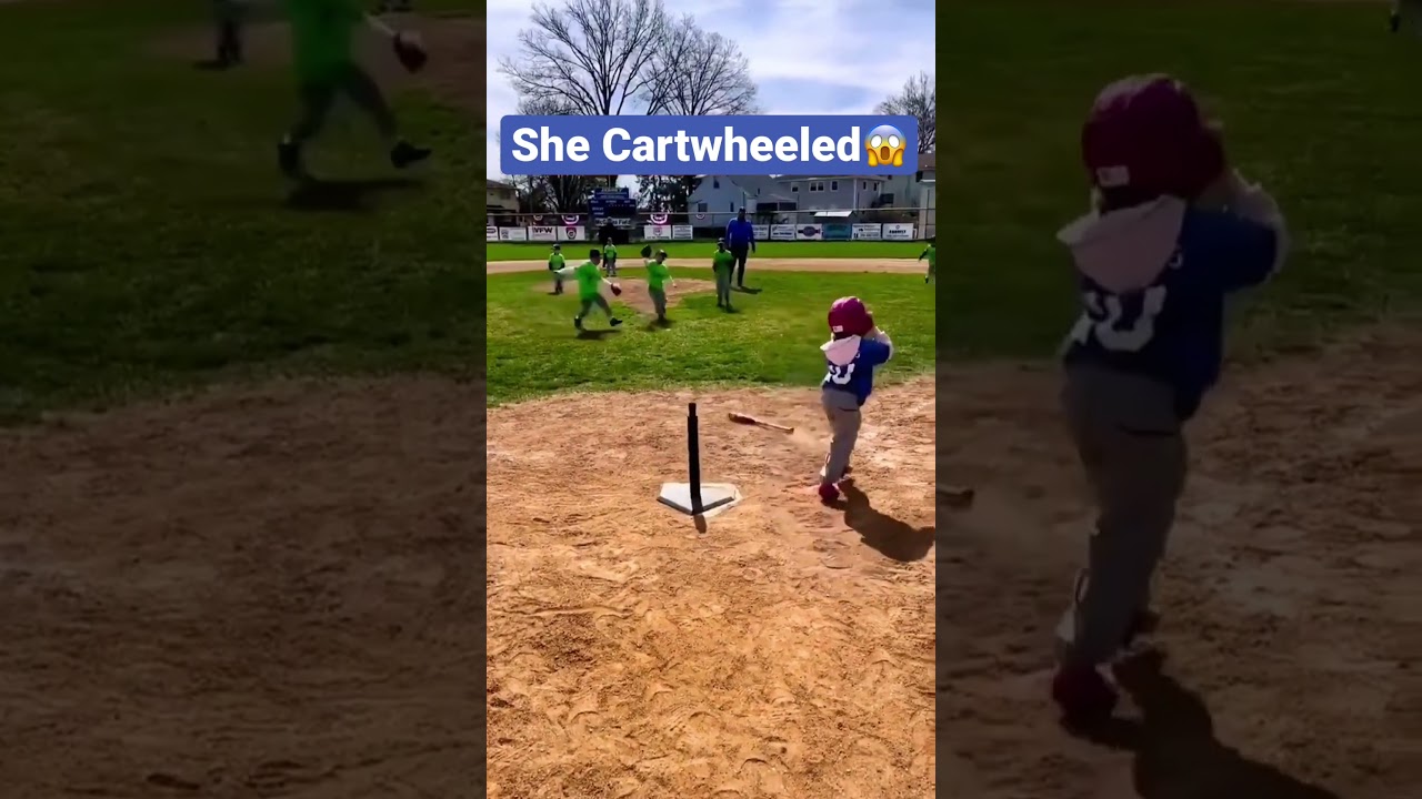 WATCH: She did a CARTWHEEL while running to First Base 😎🔥 #shorts