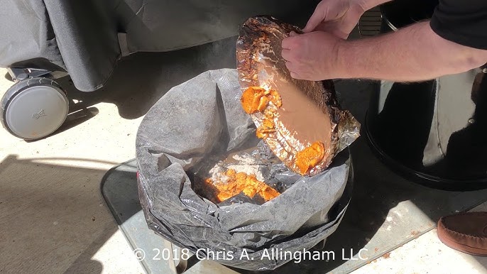 Lined the WSM water pan w/ foil, filled with water during a 12hr