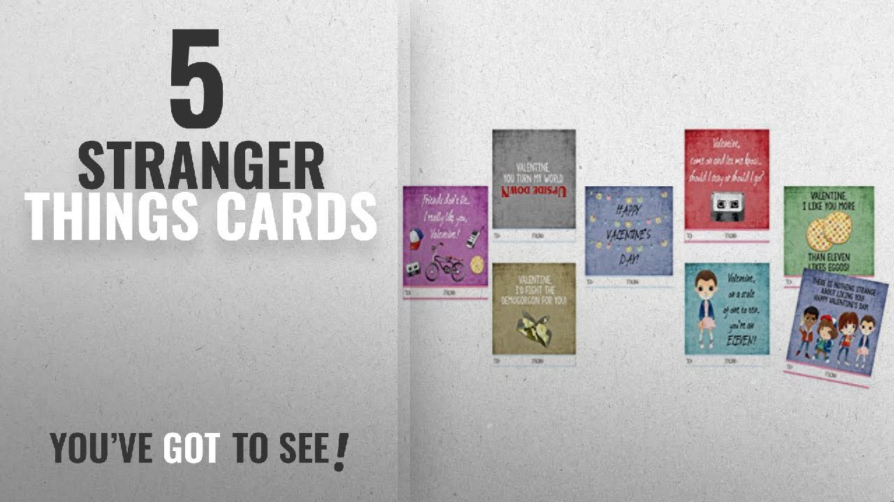 Top 10 Stranger Things Cards [2018]: Stranger Kids TV Valentine's Day Things Themed Cards (24