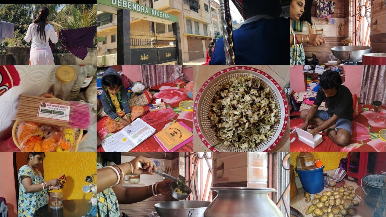 আজ থেকে ছেলের 🧒পরীক্ষা 📋শুরু  সকালে 🌄ঘুম থেকে উঠে সংসারের কাজ সামলে ছেলেকে স্কুলে 🏫দিয়ে আসা নিয়ে আসা