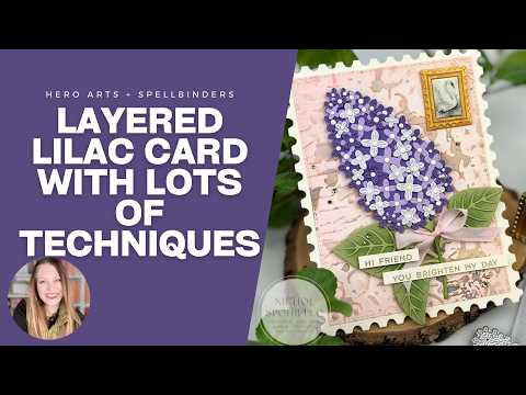 Layered Lilac Card Techniques | Postage Edge, Ink Smooshing & Wax Seal Frame Ideas