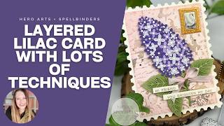 Layered Lilac Card Techniques | Postage Edge, Ink Smooshing & Wax Seal Frame Ideas