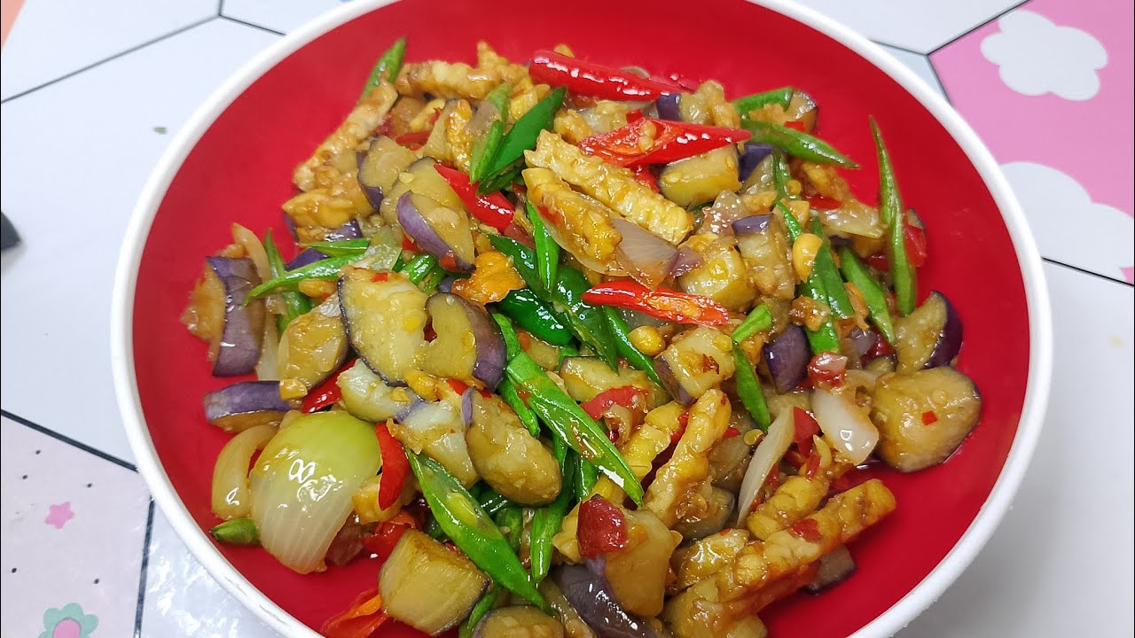 IDE BIKIN TUMISAN SAYURAN CAMPUR CAMPUR TERONG TEMPE DAN BUNCIS SIMPEL MURAH DAN ENAK 