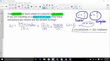 converting linear speed to revolutions per min