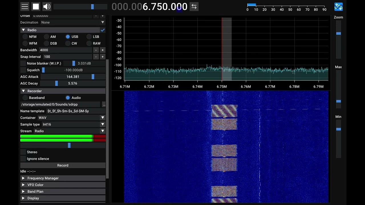 Relocatable OvertheHorizon Radar (ROTHR) on 6750kHz, 7 Sep 2023
